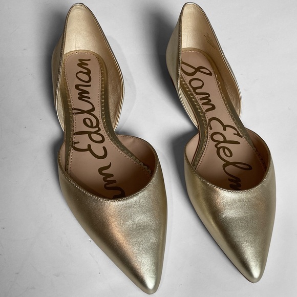 Sam Edelman Shoes - Sam Edelman Rodney Gold Leather Flats 8